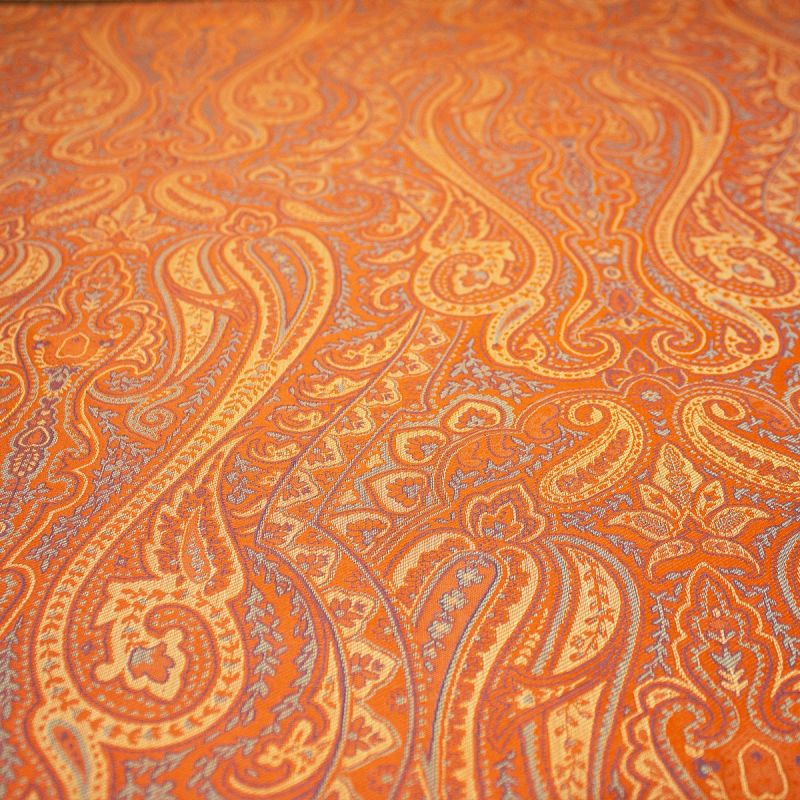 ANICHINI Kashmir Paisley Jacquard Fabric ByTheYard In Orange
